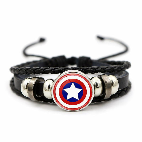 1pcs Glitter Batman Wonder Woman Logo Time Stone Leather Bracelet Bracelet Jewelry