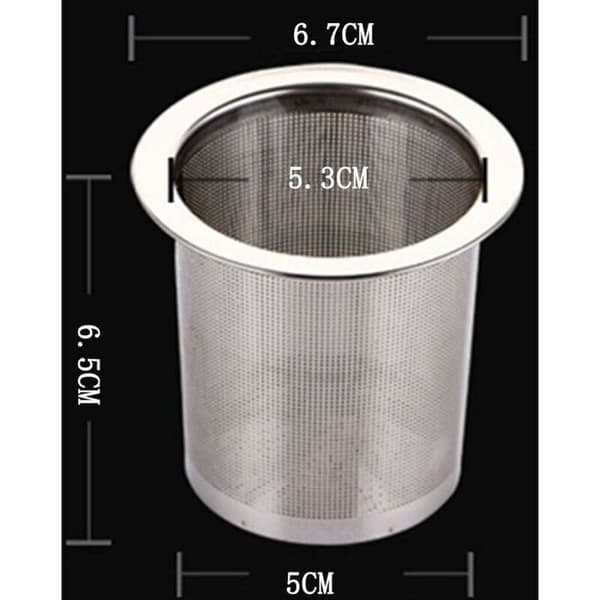 Te-infuser - Te-filtre i rustfrit stål, praktisk genanvendelig te-si i net. 6,7 cm