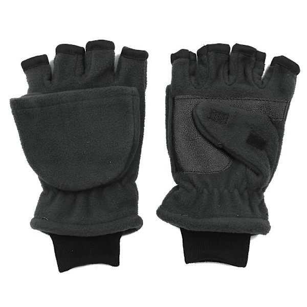 Lämpimät fleece-tekstiviestit Käännettävät huippuhanskat Valokuvaus Juoksukäyttöön Muunneltavat Sormikkaat Black