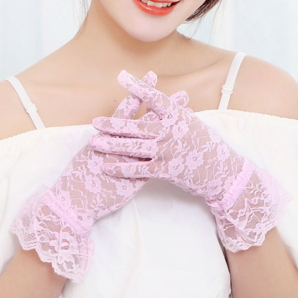 Party Dressy Gloves Blondehandsker pink
