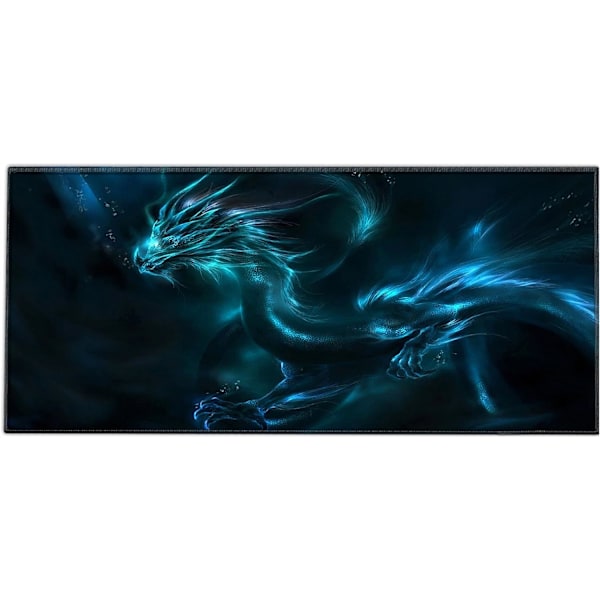 Musematte Størrelse XX Stor 900 x 400 mm, Musematte Design: Drage, Musematte for Kontor og Spill, Musematte Sklisikker Gummibase, Skrivebordsmatte XXL