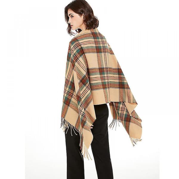 Kasjmirskjerf for kvinner, høst og vinter, klassisk, varmt sjal, nytt Red plaid