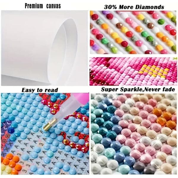 Katt Diamantkonst - 5D Heminredning DIY Kit 35x35 cm (Full borrning)