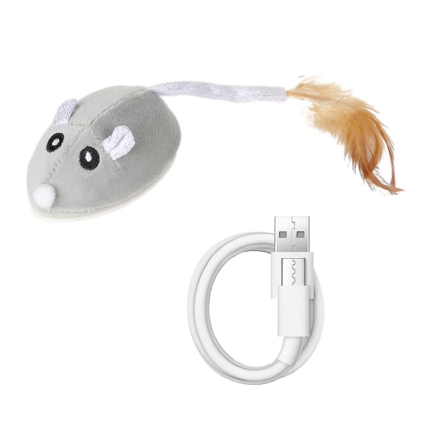 Interaktiivinen kissan hiirilelu, automaattinen robottihiirilelu höyhensauvalla, sähköinen pallolelu, ladattava USB