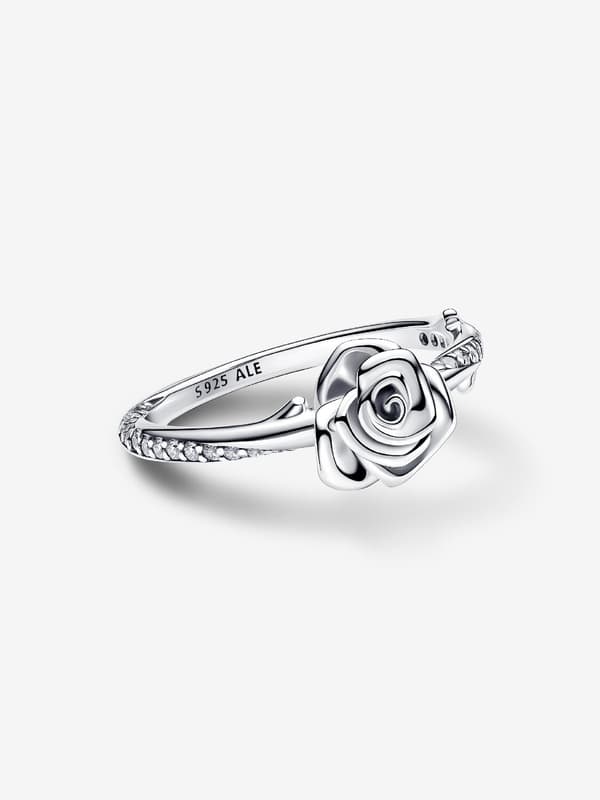 Pandora - Rose in Bloom -sormus - Sterlinghopea Circumference: 56mm