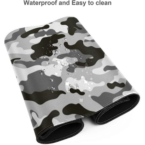 Sort Grå og Hvid Gaming Musemåtte Stor Camo Grå Lang Udvidet Pads Skrivebordsmåtte Camouflage Stor Musemåtte til Hjemmet