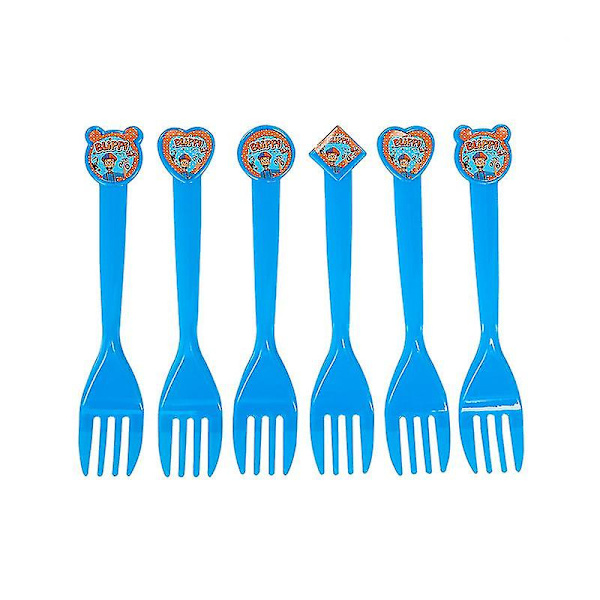 Pussel Blippi Tema Födelsedagsfest Sortiment Engelska Lärare Festbehov Barnleksaker Barn Dekorationer Servis 10pcs Fork