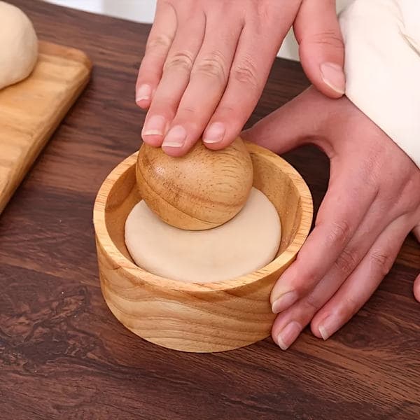 Runde treredskaper for dumplingdeig, sett med 2, kjevler til kjøkkenet