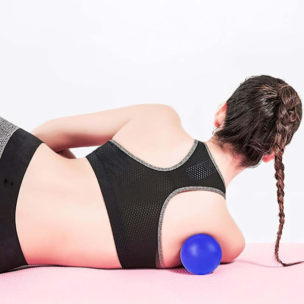 Massage Hockey Ball til Myofascial Afslapning, Fødder, Ryg, Triggerpunkt Terapibold, Muskelknuder, Yoga Royal Blue