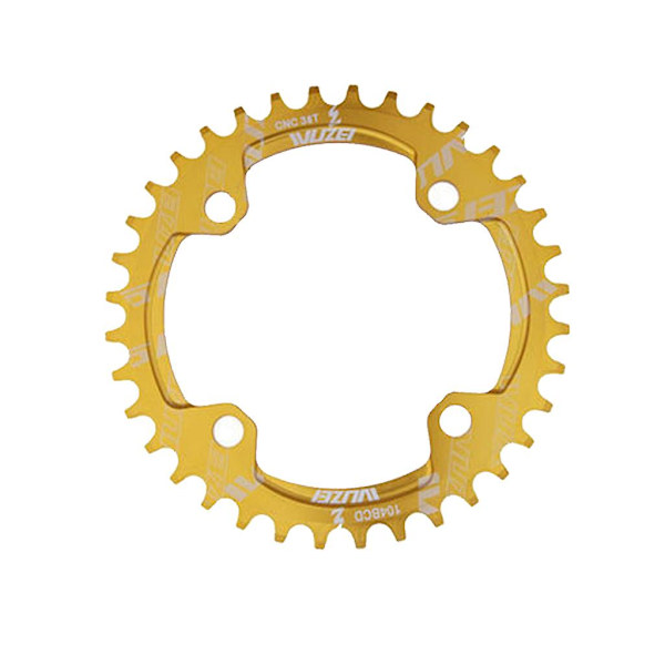104bcd 32-42t Cykelkedjehjul Mtb Kedjehjul Smal Bred Oval Rund Tand Golden 36T