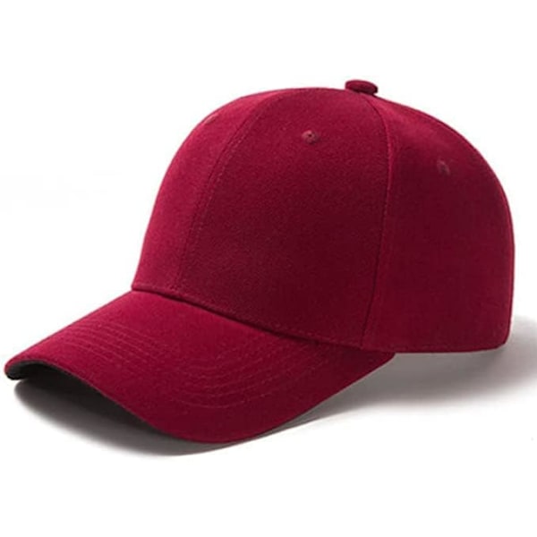 Men's Women's Baseball Classic Caps, Men Women Unisex Adjustable Baseball Caps Wine Red