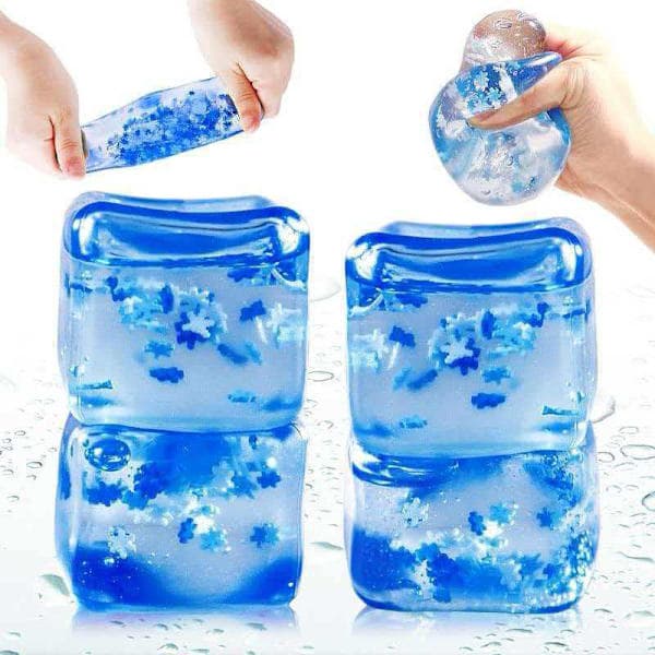 4-pakning Squishy Stressavlastningsleker - Isbit-leke for angstlindring Morsom sensorisk leke for barn