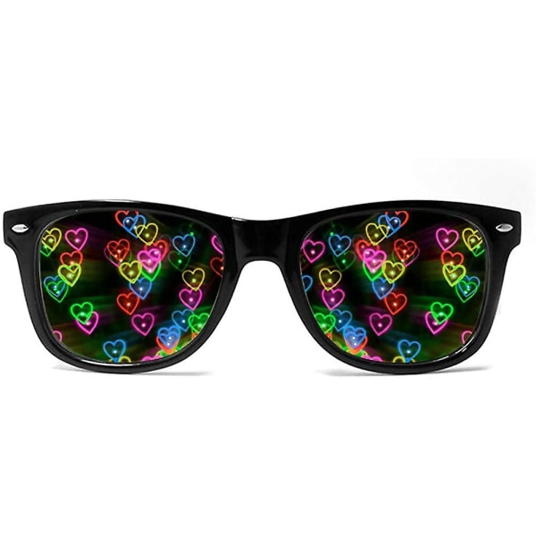 Hjerteeffektdiffraktionsbriller - Se hjerter! - Special Effect Rave Edm Festival Light Changing Eyewear