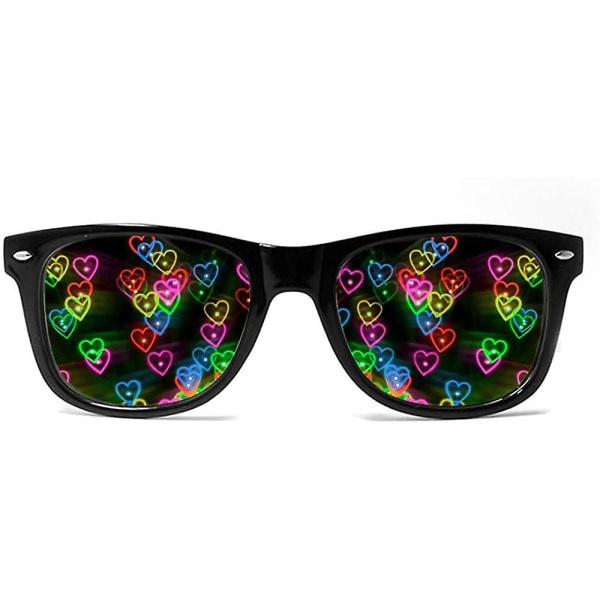 Hjerteffekt Diffraktionsbriller - Se Hjerter! - Special Effect Rave EDM Festival Lysændrende Briller