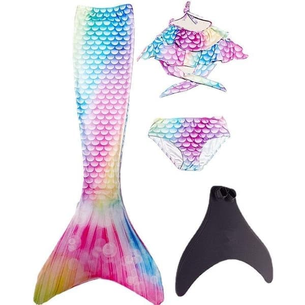 Flickor Sjöjungfru Baddräkt Ett Stycke Set Pack B (4 st) S (3-5 år) pack B (4 st) S (3-5 år) pack B (4 st)