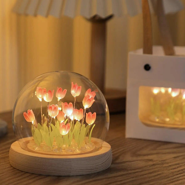 10/20 stk. Tulipan Natlampe Batteridrevet Tulipan Blomst Bordlampe Diy Simulation Tulipan Led Natlys Håndlavet Senge Lys D