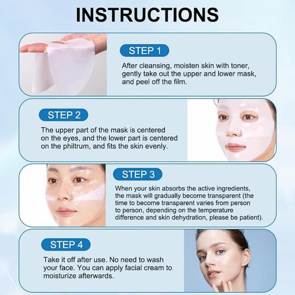 st/pakke Bio-Collagen Real Deep Hydrating Mask Sheet Boost Mask Pore Molecular Collagen Sheet A7Q5