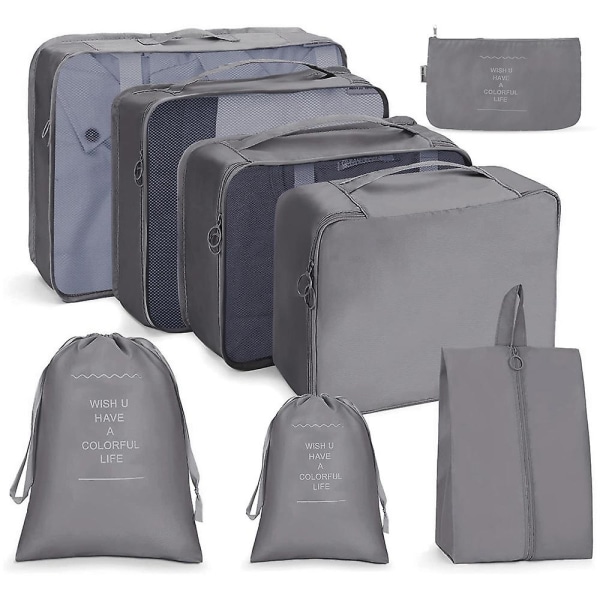 Packningskuber Bagagepackningsorganisatörer för resetillbehör light gray