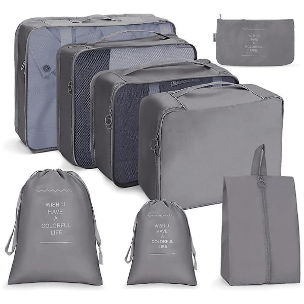 Packningskuber Resväskor Packningsorganisatörer För Reseaccessoarer light gray