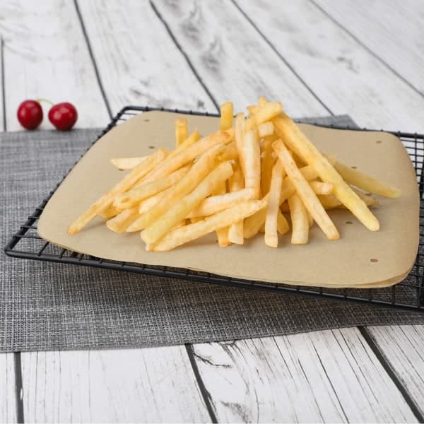 100x Bagepapir til Airfryer Brun