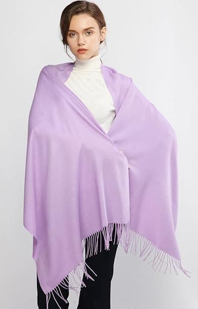 Dam Pashmina Sjalar och Wraps för Bröllopssjalar för Kvinnor Vinter (Lavendel)