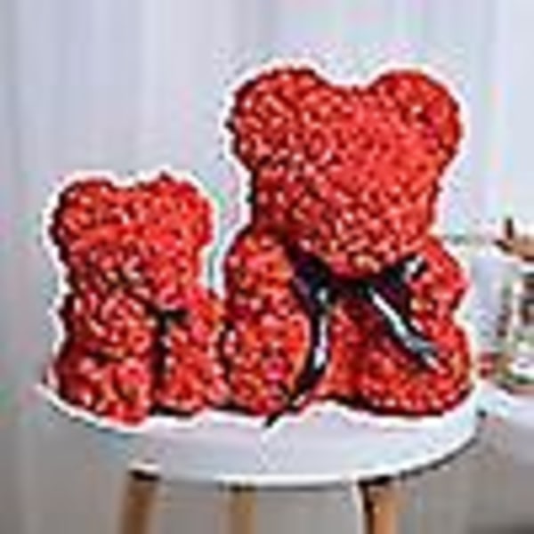 2024 40 cm teddybjørn rosenhjerte bamse kunstig blomst Valentinsdagsgave mixed color