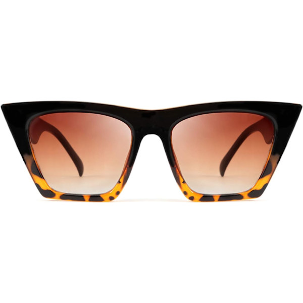 Motete oversized firkantede cat eye solbriller for kvinner og menn B2473 Black / Leopard