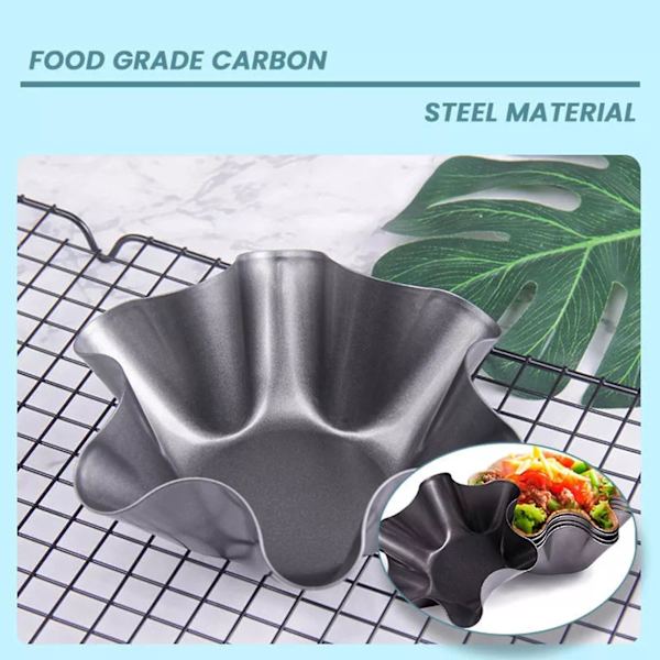 Petalformet Bageskål i Kulstofstål Non-stick Salatskål Til Tortillas, Kager 8 Petals