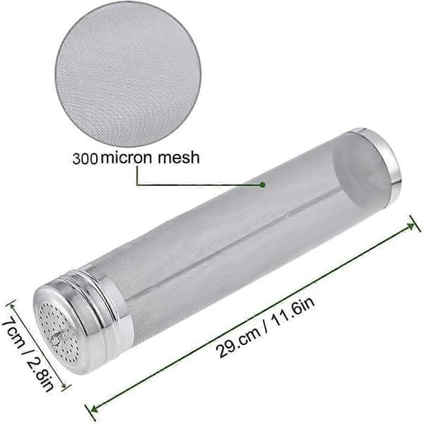 3X Øl Dry Hopper Filter, 300 mikron mesh humlefilterpatron i rustfrit stål Sølv