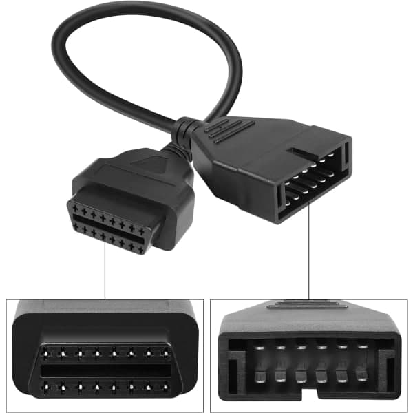 CDQ Adapterkabel til GM 12pin til OBD1 til OBD2 16pin Stik til GM Køretøjer 40cm