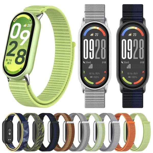 xDfind Metallkontakt Nylonflätad Loop Klockarmband för Xiaomi Smart Band 10 / 9 / 8 / NFC