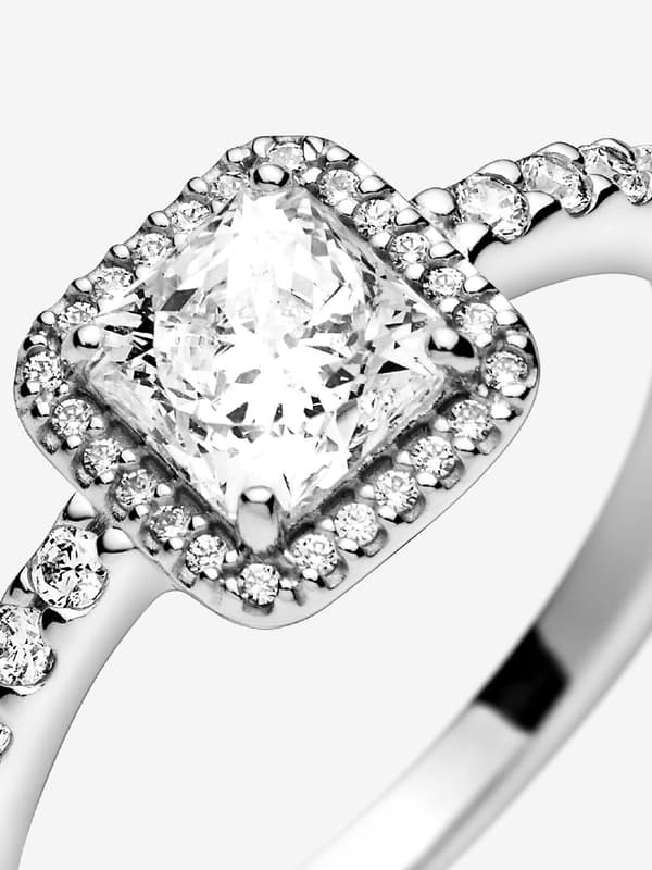 Pandora - Square Sparkle Halo Ring - Sterlingsilver Circumference: 56mm