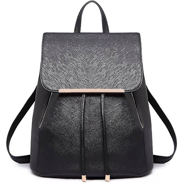 Kvinners Ryggsekker Casual Daypacks Medium Med Snøring Pu Lær Lett big black