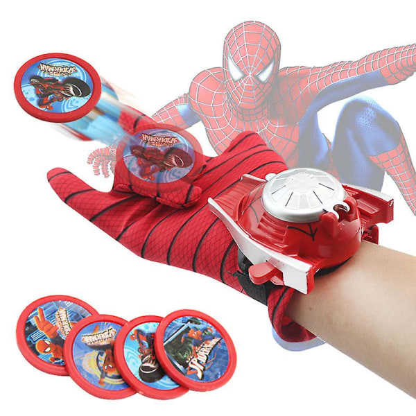 Marvel Dc Superhero Disc Launcher Wrist Transmitter Handske Shooter Kids Boy Toys Spider-Man