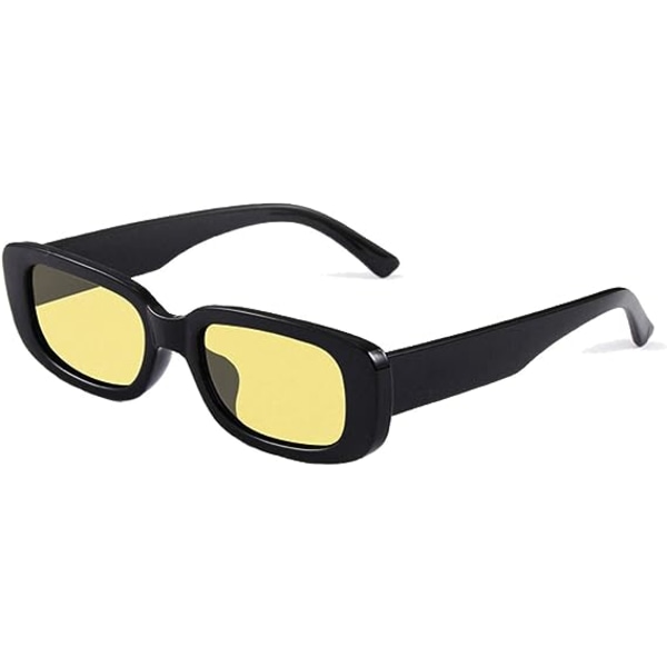 Vintage rektangulære solbriller for kvinner Trendy firkantede solbriller Mote retrobriller med UV401-beskyttelse for damer, tenåringsjenter, menn