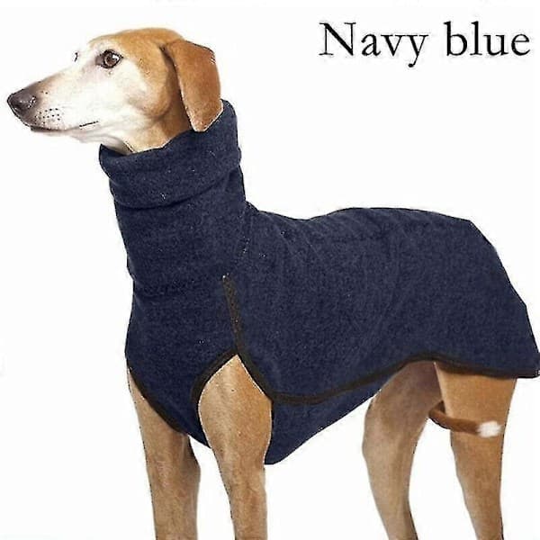 Vinterhundtröja med hög krage Greyhound Whippet Kläder Lurcher Kappa Blå L Blue L