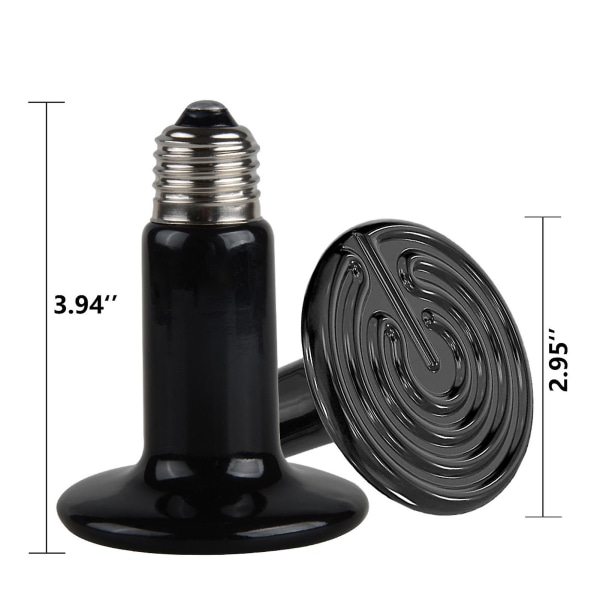 200W 220V Reptil Varmelampe, Infrarød Vandtæt Keramisk Varmelampe E27 Lampholder Keramisk Opvarmning