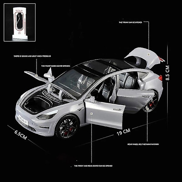 1:24 Tesla Model 3 Model Y Model S Model X Legering Gjutna Bilmodell Ljud Och Ljus Barnleksak Samlarobjekt Födelsedagspresent Cybertruck Yellow