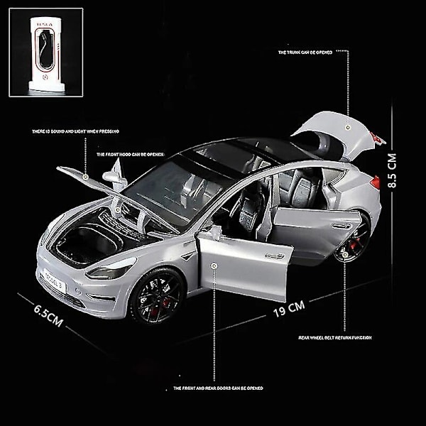 1:24 Tesla Model 3 Model Y Model S Model X Legering Gjutna Bilmodell Ljud Och Ljus Barnleksak Samlarobjekt Födelsedagspresent Roadster Red