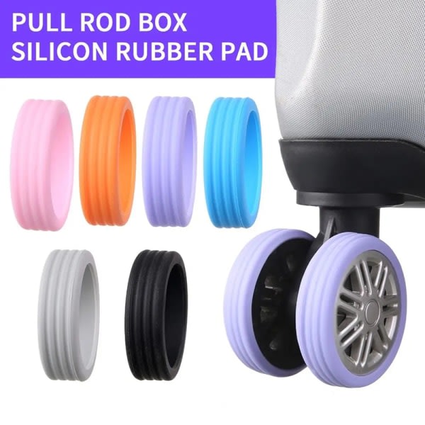 8 pcs silicone travel luggage wheels Shoelace Silent Wheel Prot