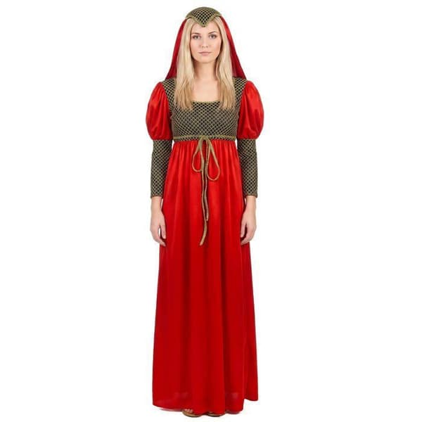 Middelalderkostume til kvinder - Rød - XL S