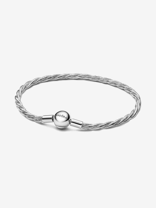 Pandora - Rund P-lås Tvinnad Ormkedja - Sterlingsilver 6.7in/17cm