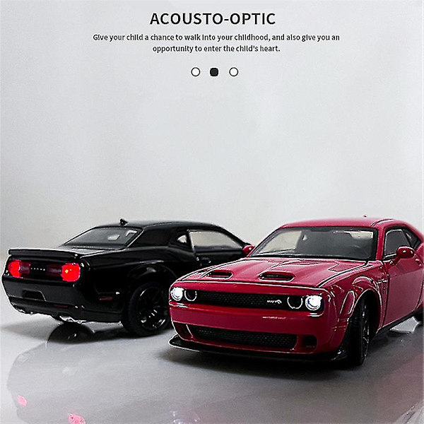 1:32 Dodge Challenger SRT Legering Sportsvogn Model Diecast & Legetøjs Metal Muskelbil Model Simulering Lyd Og Lys Børns Gaver Hellcat Blue