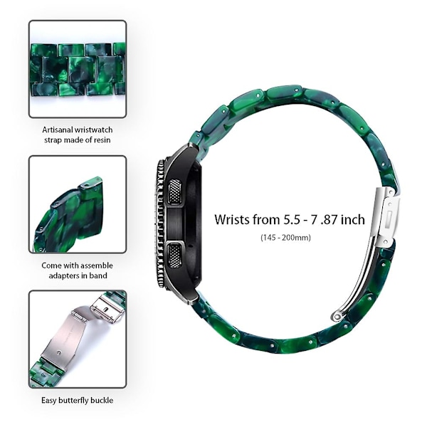 Ersättningsarmband för Garmin Vivoactive 4, 22 mm vattentätt klockarmband i harts Dark green Style V Garmin Vivoactive 4