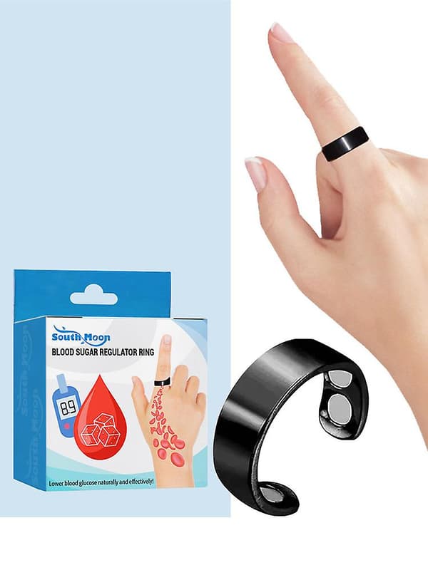 1-3 stk Mote Blodsukkerkontrollring Diabetesmonitor Sunn Blodsukkermåler Black Silver 2PCS