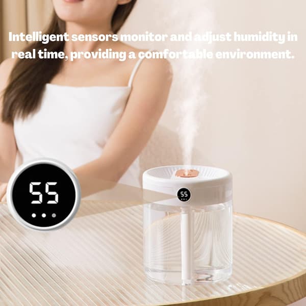Luftfuktare för Sovrum, 2L Sval Mist Luftfuktare Baby Portabel Luftfuktare för Sovrum, Inomhus Hem, Växter