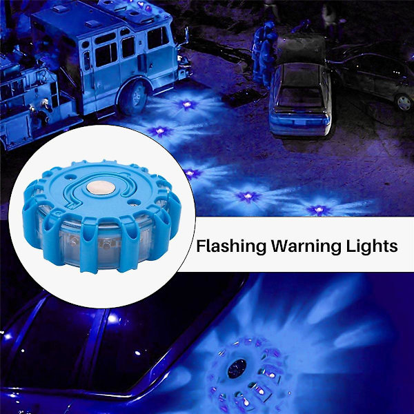 Superljus 15 LED Rund Varningslampa Nödblixt Blinkande Varningsljus Rund Biltak Polislampa