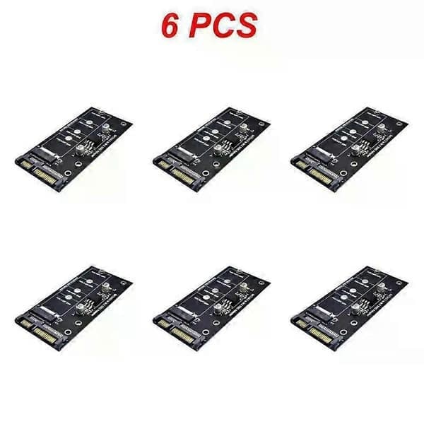 M2-SATA3-sovitinkortti tehokas SATA M2.SSD-muunninsovitinkortti NVME SSD päivitetty SATA 6 Gbps NGFF-sovitin musta 6 kpl Black 6PCS