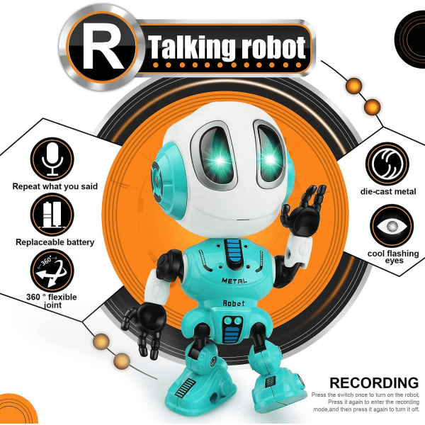 Pratande Robot för Barn Leksaker för 3-8 Åriga Pojkar Flickor Populära Leksaker Julgåva