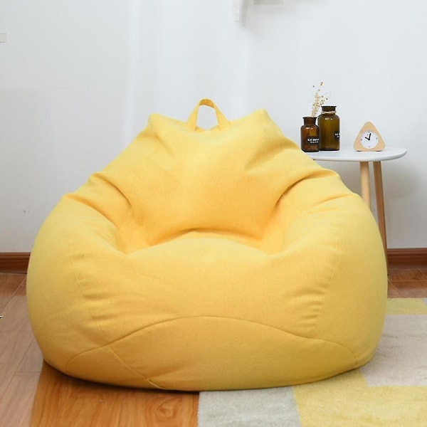 Högkvalitativt extra stort sittsäcköverdrag för soffa inomhus, lat fåtölj för vuxna och barn (endast sittsäcköverdrag) 100 * 120cm Yellow
